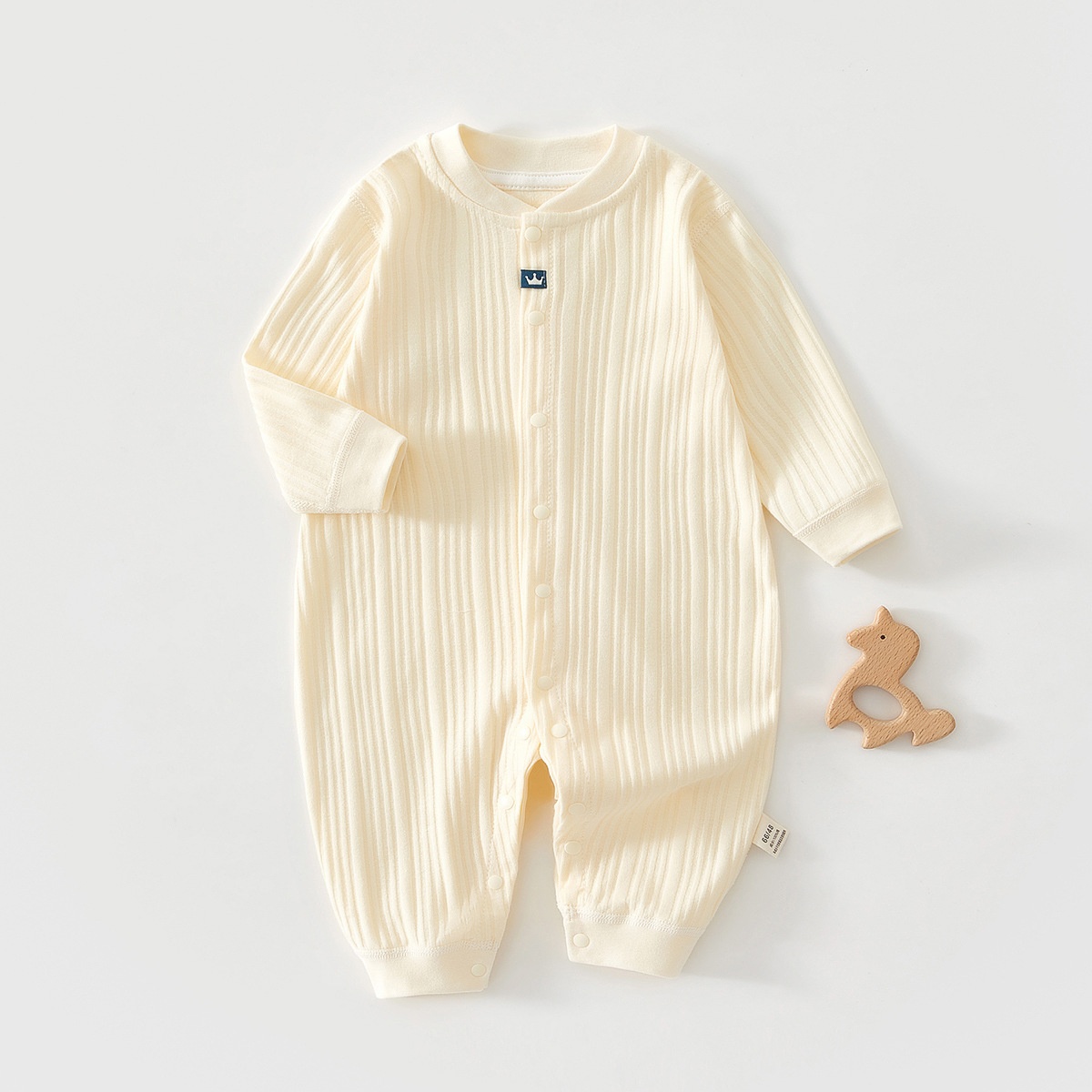 Spring Autumn Pure Cotton Four-season Long-sleeve Seamless Newborn Baby Garment
