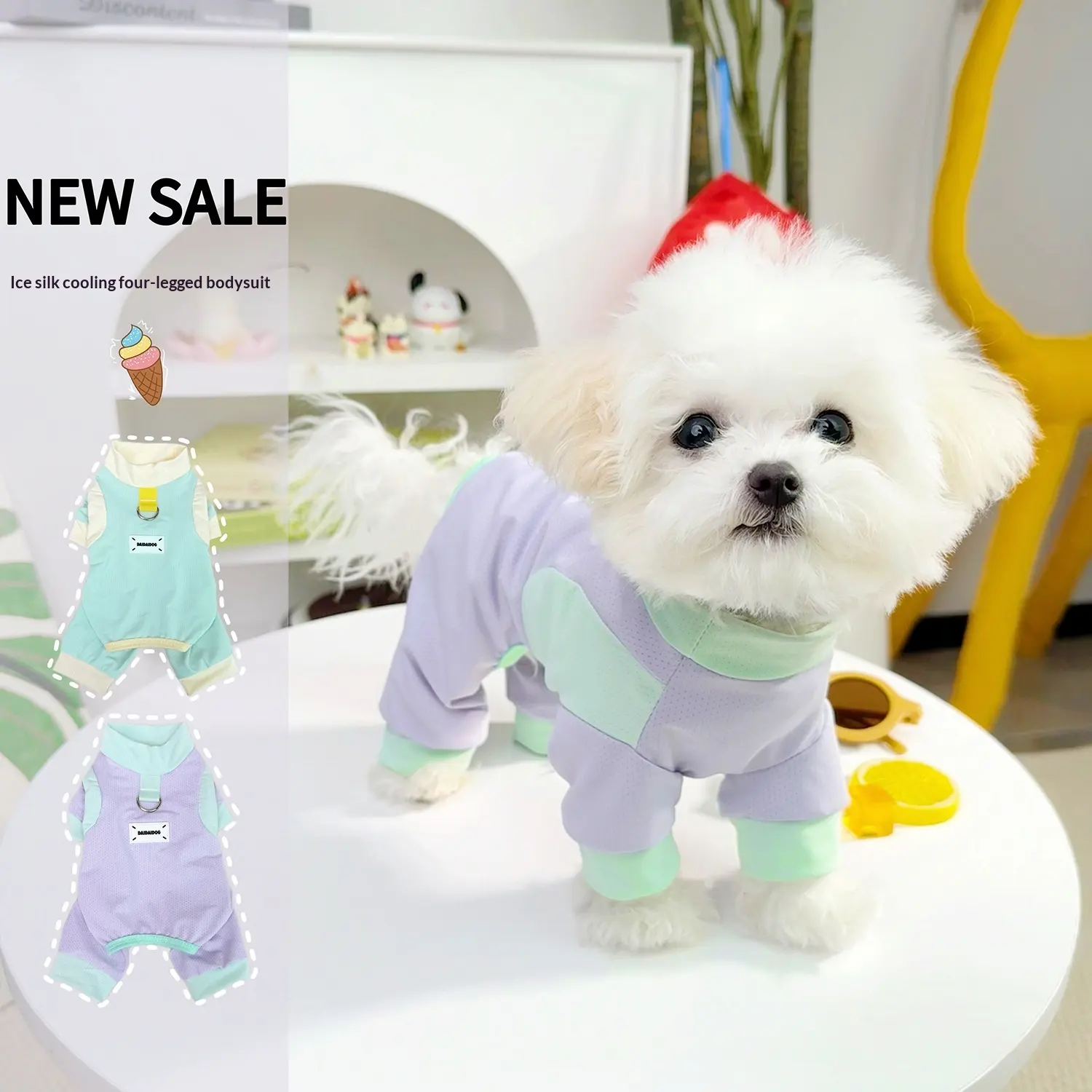Pet Dog Clothes SpringSummer Ice Silk Cooling