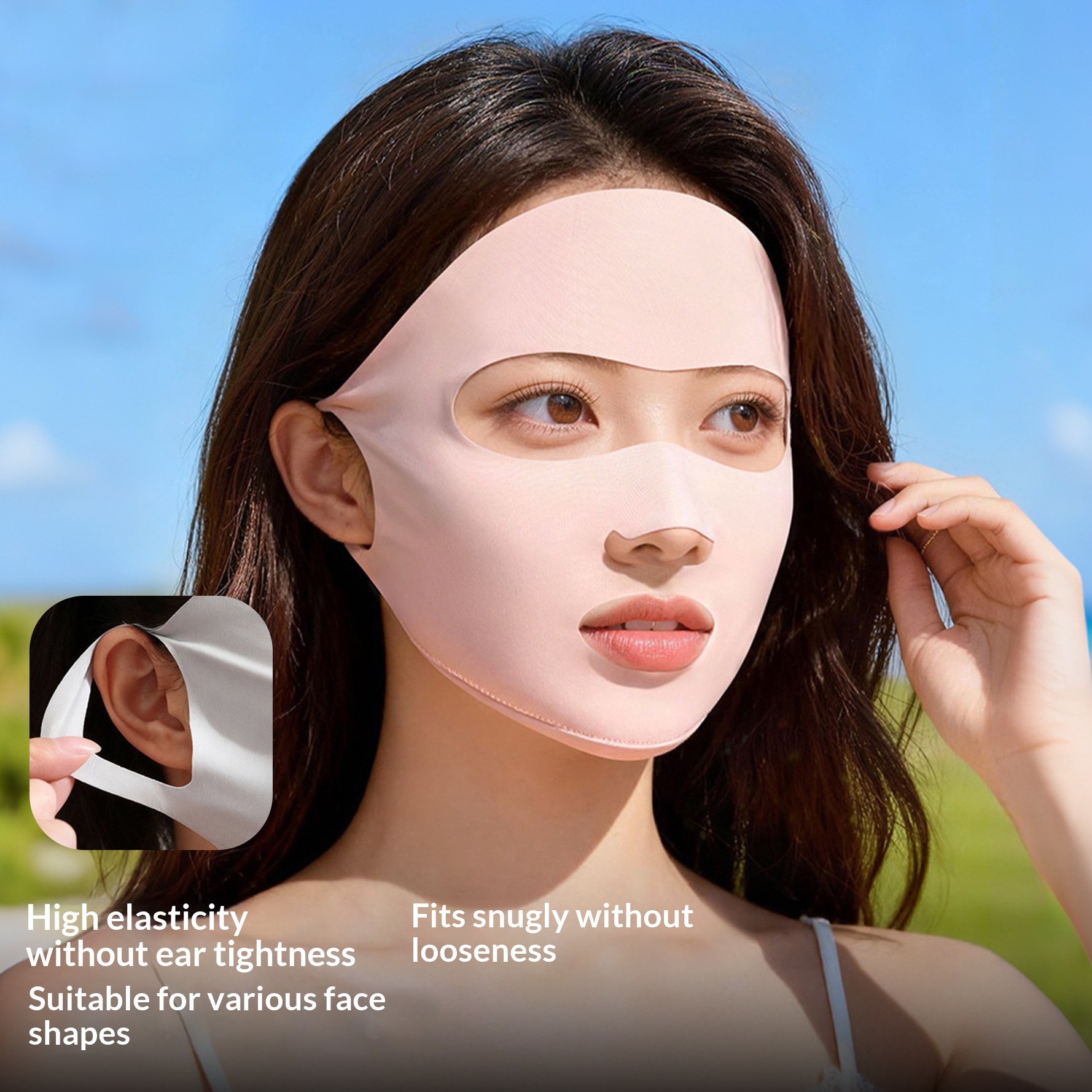 Summer Ice Silk Full-Face Sun-Protective Mask For Women