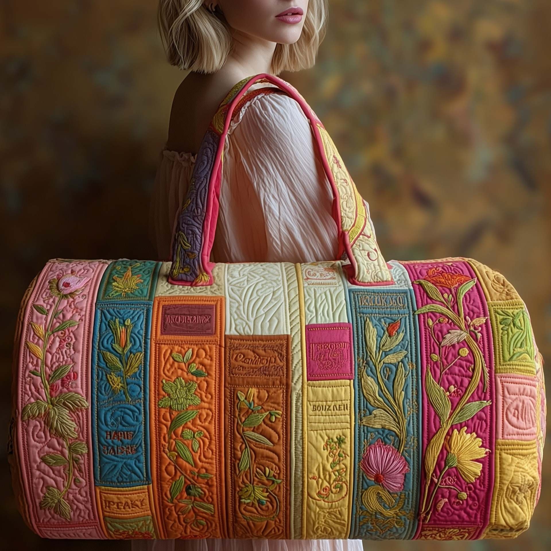 Bookwind Series Short-Distance Handheld Quilted Embroidery Travel Bag Multi-Functional 24 f0259430 e274 4e06 969c eefa88206478