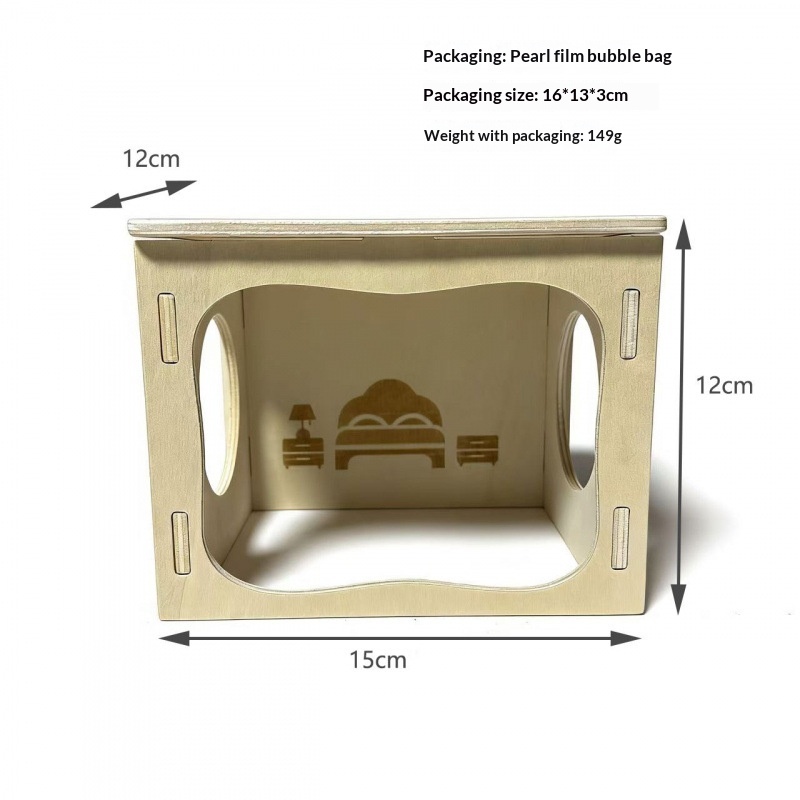 Wooden Gold-flecked Hamster Detachable Observation And Hideaway Playhouse