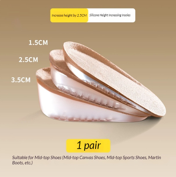 Womens Height-Enhancing Insoles Arch Support Reduce Foot Fatigue Height-Increasing Insoles — view 3