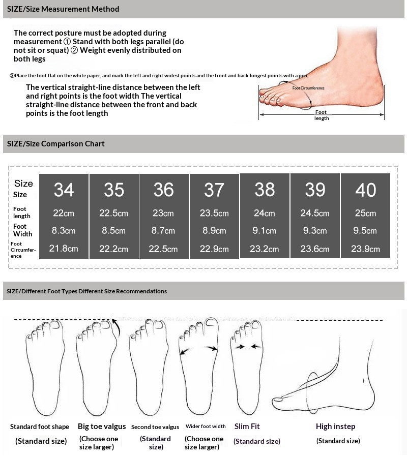 Women's Jute Rope Slippers - Size Chart - Sarah Express