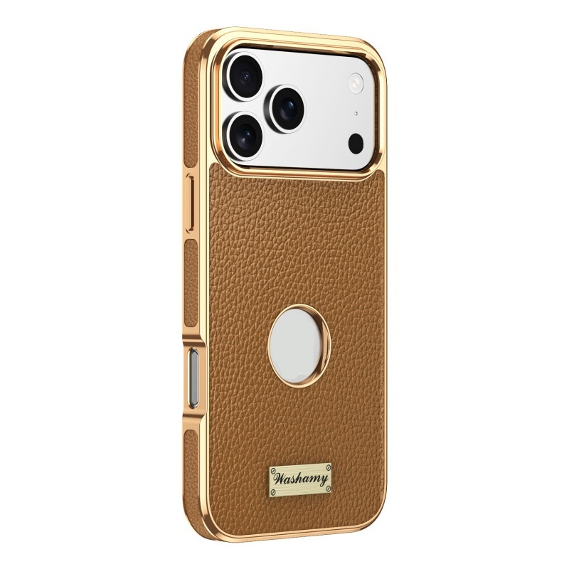 Electroplated Leather Magnetic Wireless Charging Phone Case