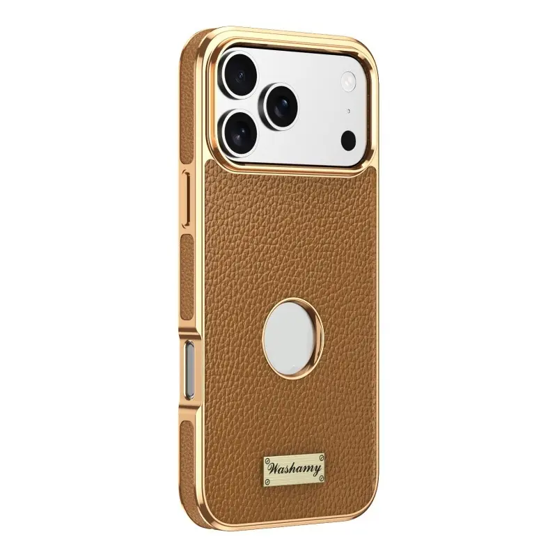 Electroplated Leather Magnetic Wireless Charging Phone Case