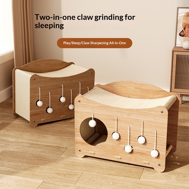 Cat Scratching Post Cat Bed Cat Scratching Post With No Shedding Double-Layer Cooling Mat Cat House Cat Tree