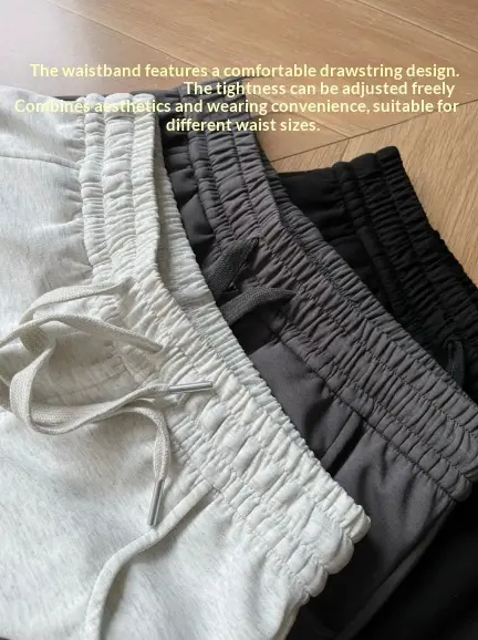Three-color Elastic-waist Sabre-cut Casual Pants