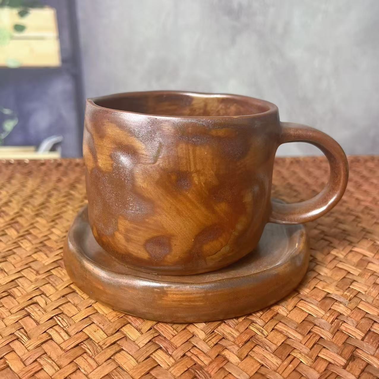 Coarse Pottery Vintage Ceramic Coffee Cup