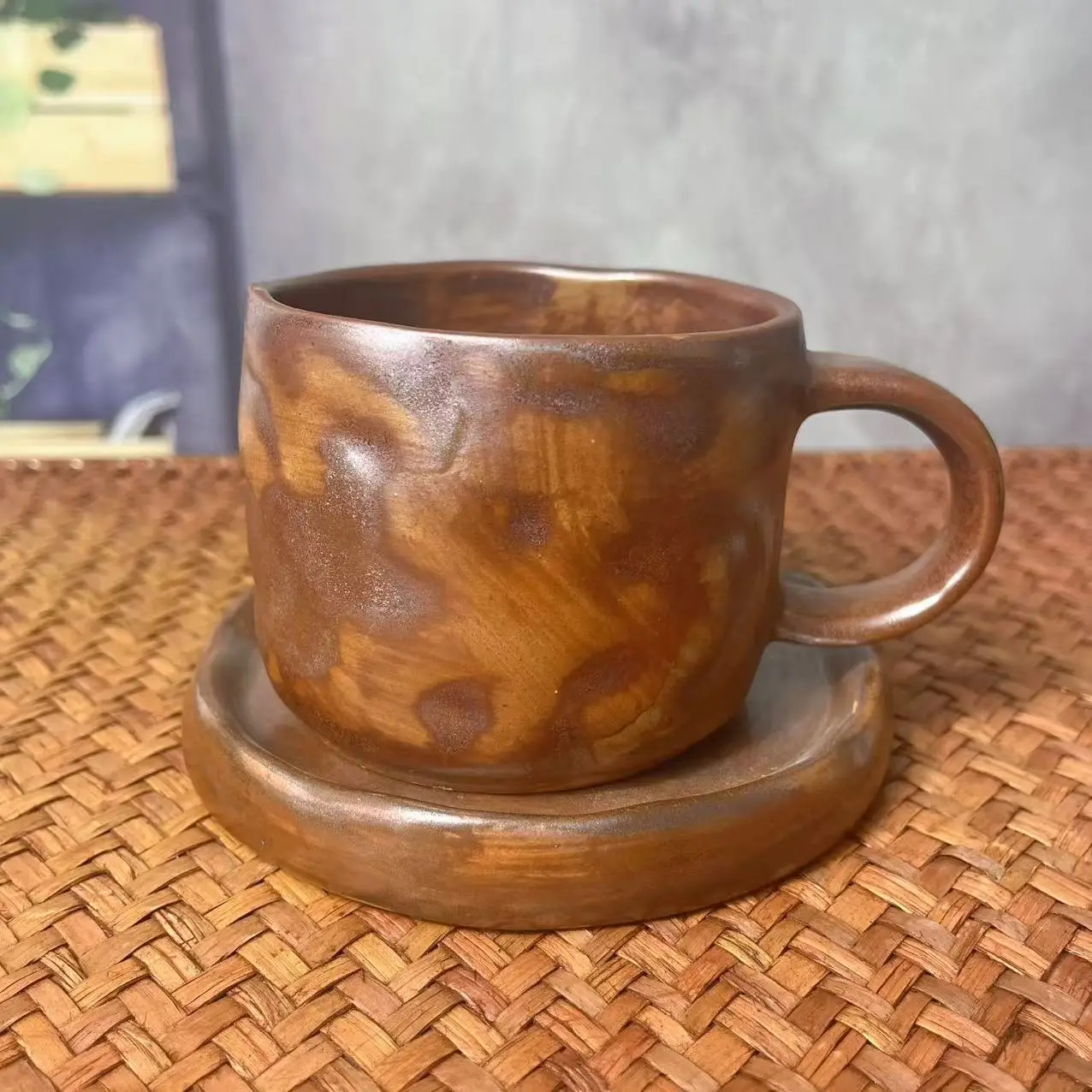 Coarse Pottery Vintage Ceramic Coffee Cup