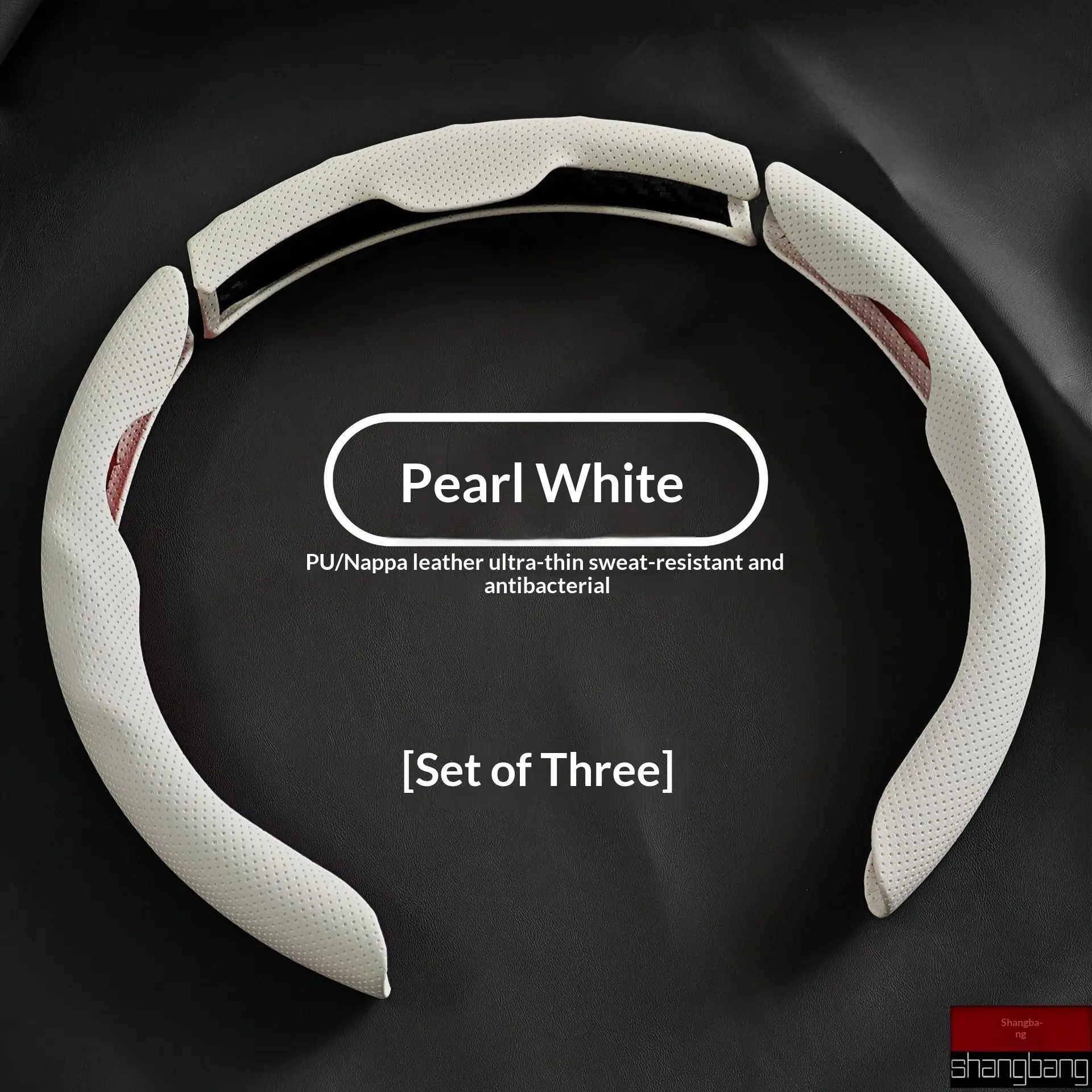 Car Leather Non-Slip Sweat-Absorbent Wear-Resistant Card Holder Car Steering Wheel Cover