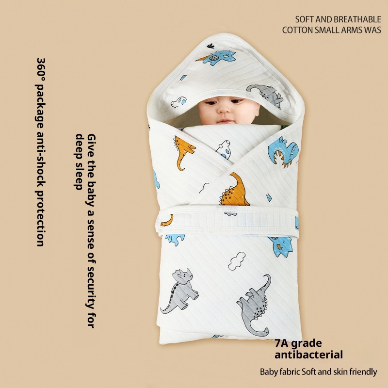 Newborn Baby Swaddle Blanket Soft SpringSummer Cartoon Cotton Wrap To Prevent Startle Reflex