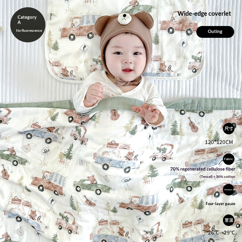 8-Ply Bamboo Cotton Gauze Class A Baby Gauze Pillowcase