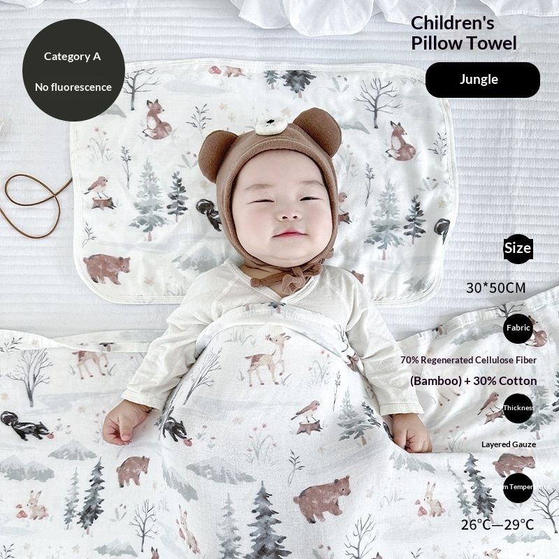 8-Ply Bamboo Cotton Gauze Class A Baby Gauze Pillowcase