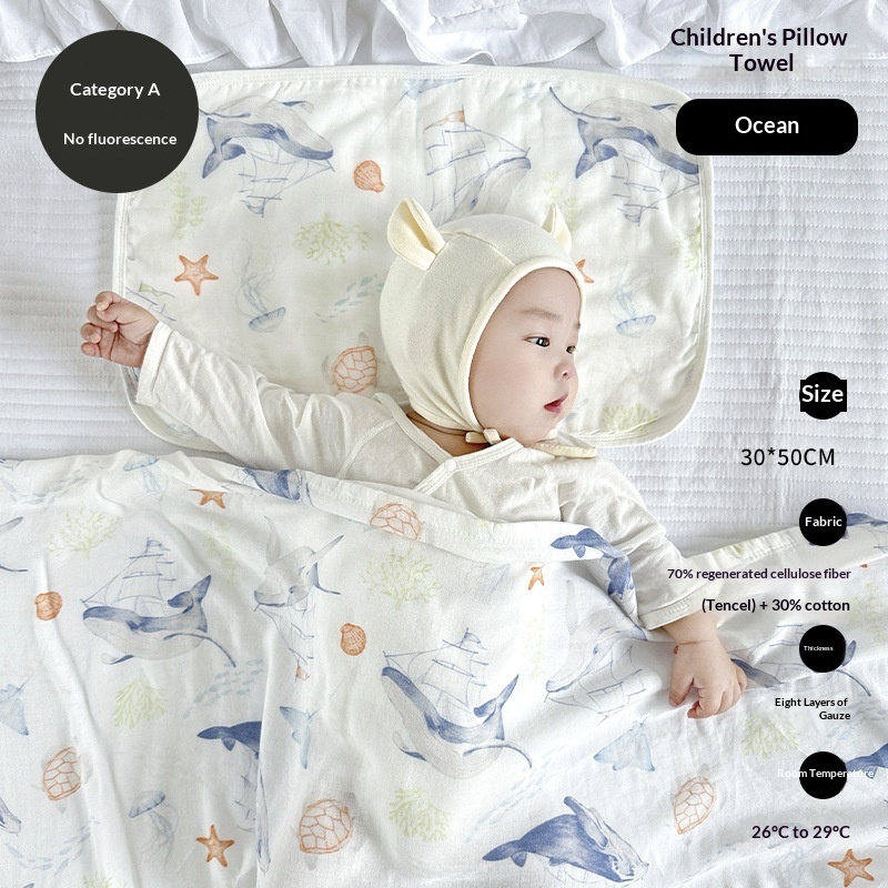 8-Ply Bamboo Cotton Gauze Class A Baby Gauze Pillowcase