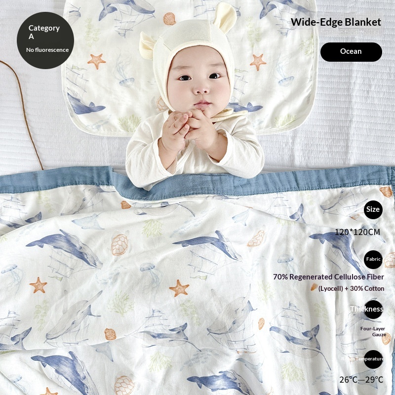 8-Ply Bamboo Cotton Gauze Class A Baby Gauze Pillowcase