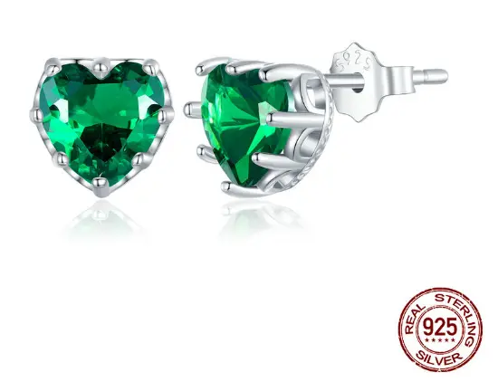 S925 Sterling Silver December Love Birthstone Stud Earrings