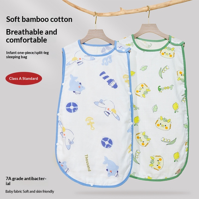 Baby And Toddler Summer Sleeping Bag Class A Pure Cotton Gauze Vest Style