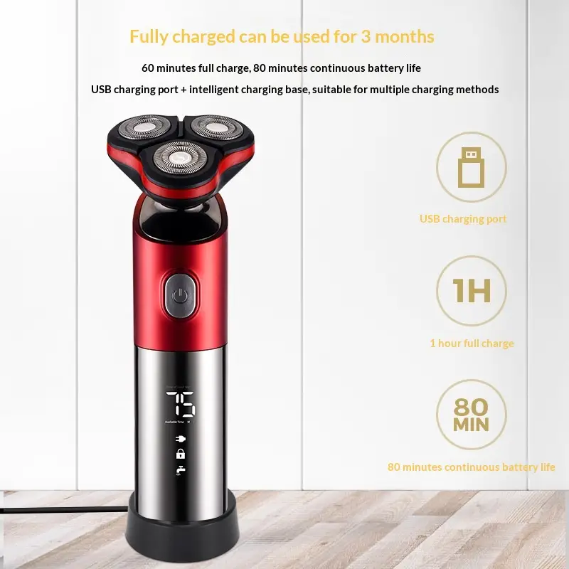Smart Digital Display Mens Electric Shaver