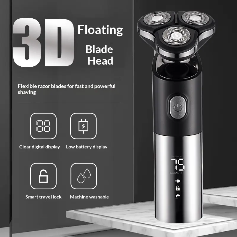 Smart Digital Display Mens Electric Shaver