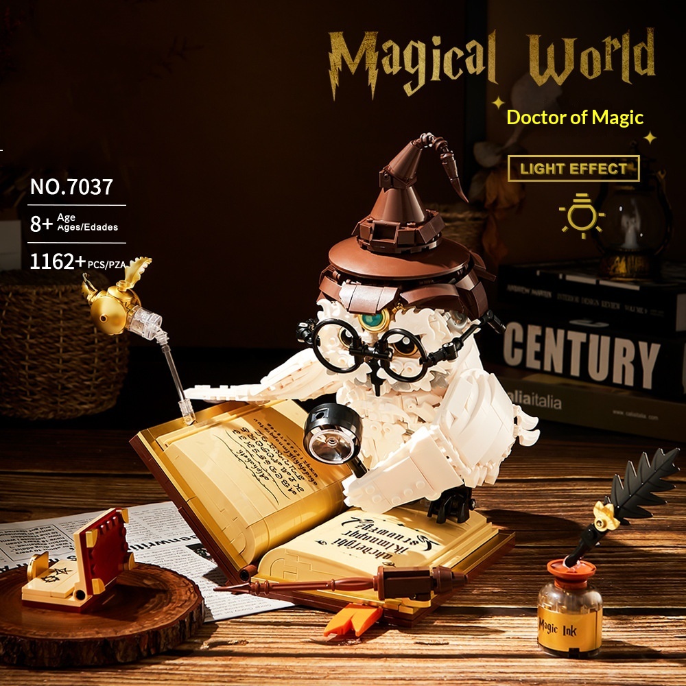 Magical Doctor Owl Light-Up Multi-Scene Building Block Toy