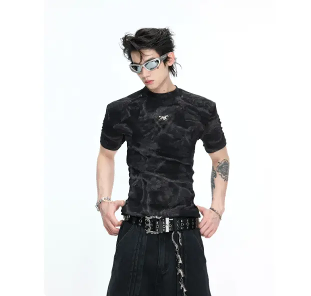Niche, Three-dimensional Ribbed Wash-textured Short-sleeve