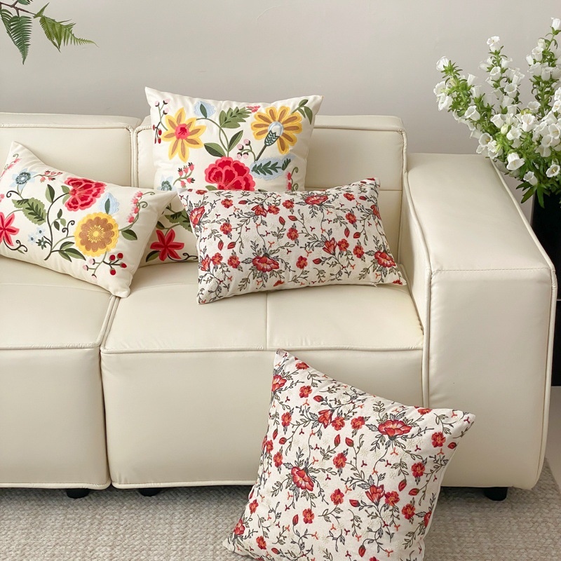 Embroidered Floral Throw Pillow, picture 4 of 5