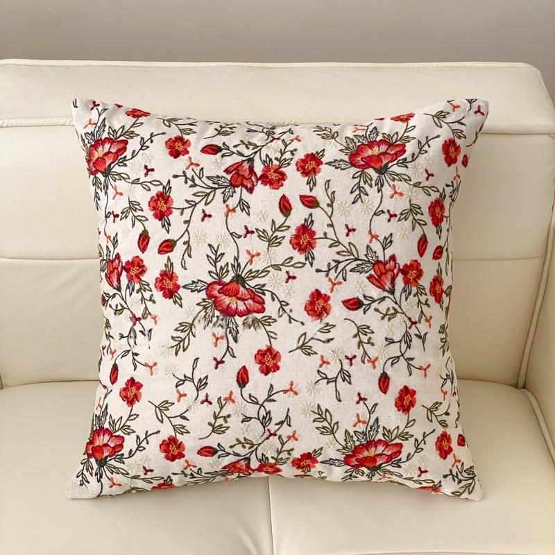 Embroidered Floral Throw Pillow, picture 3 of 5