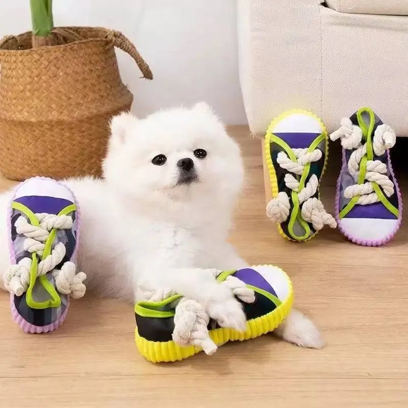 Pet Dog Cotton Rope Canvas Shoes