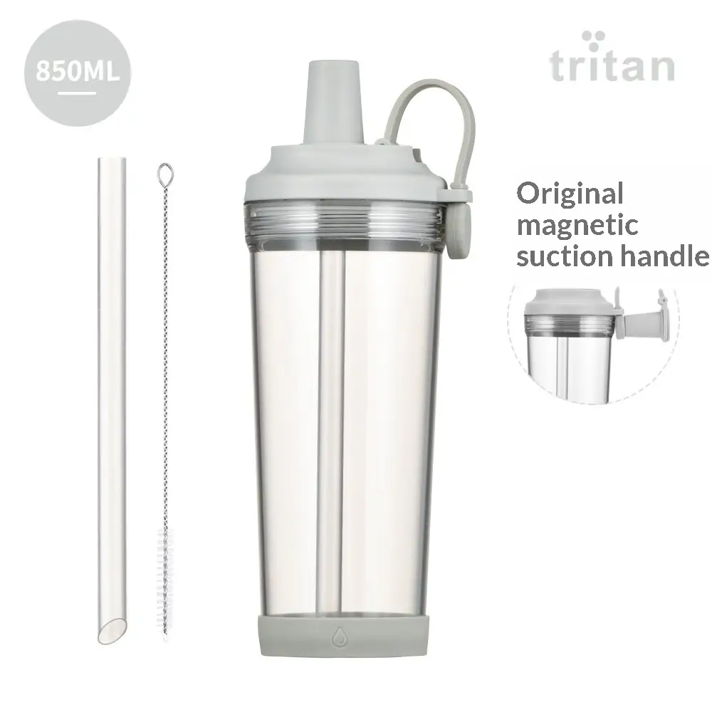 Portable Magnetic-Suction Handle BOBA Straw Water Bottle