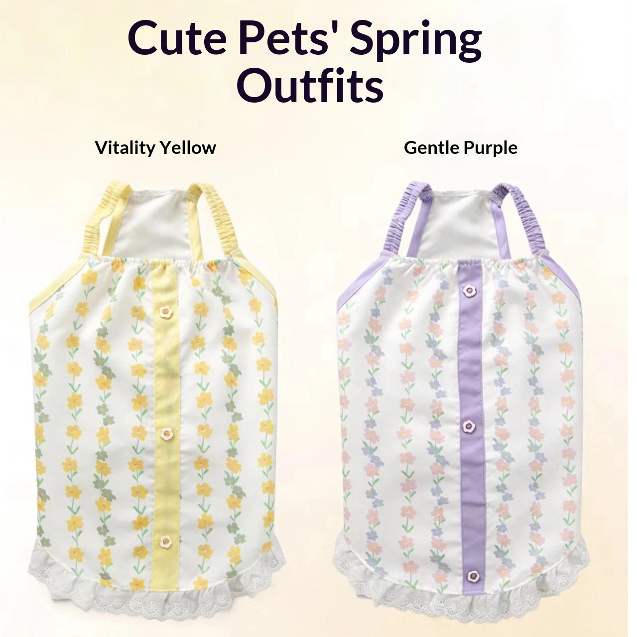 Vestido floral con tirantes antipelusa para gatos