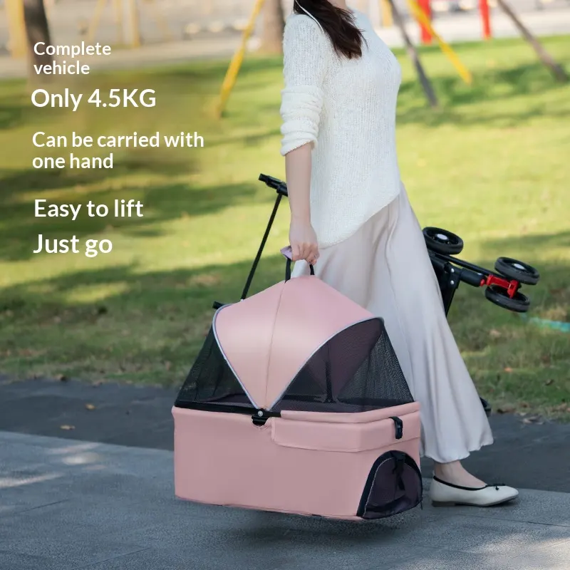 Pet Stroller for Dogs and Cats Lightweight and Foldable