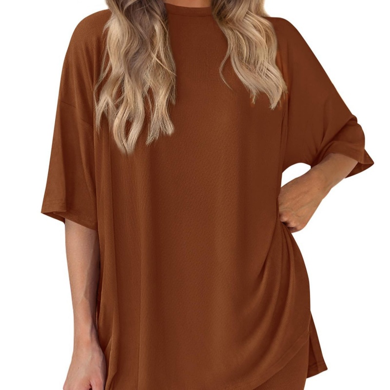 Fashionable Casual Solid-color Loose Women's Pajama Set