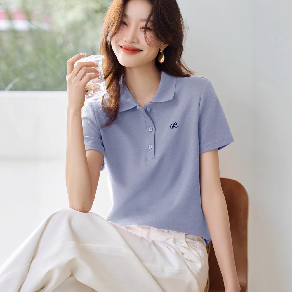 Youth-Boosting Cotton Polo Shirt with Turn-Down Collar Youth-Boosting Cotton Polo Shirt with Turn-Down Collar