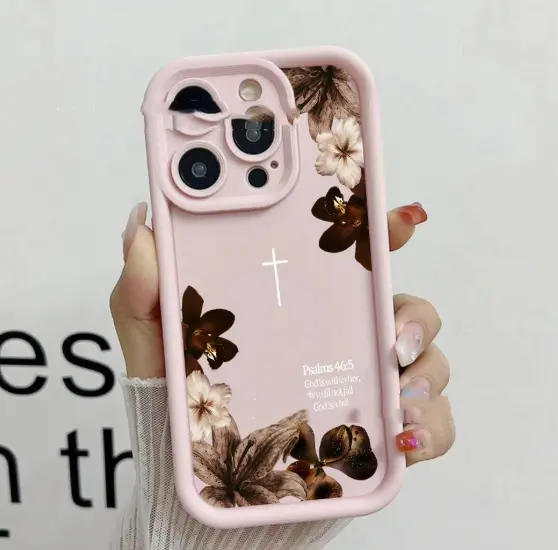 Gentle-style Retro Dried Flower Phone Case Airbag Drop-Proof Phone Protector