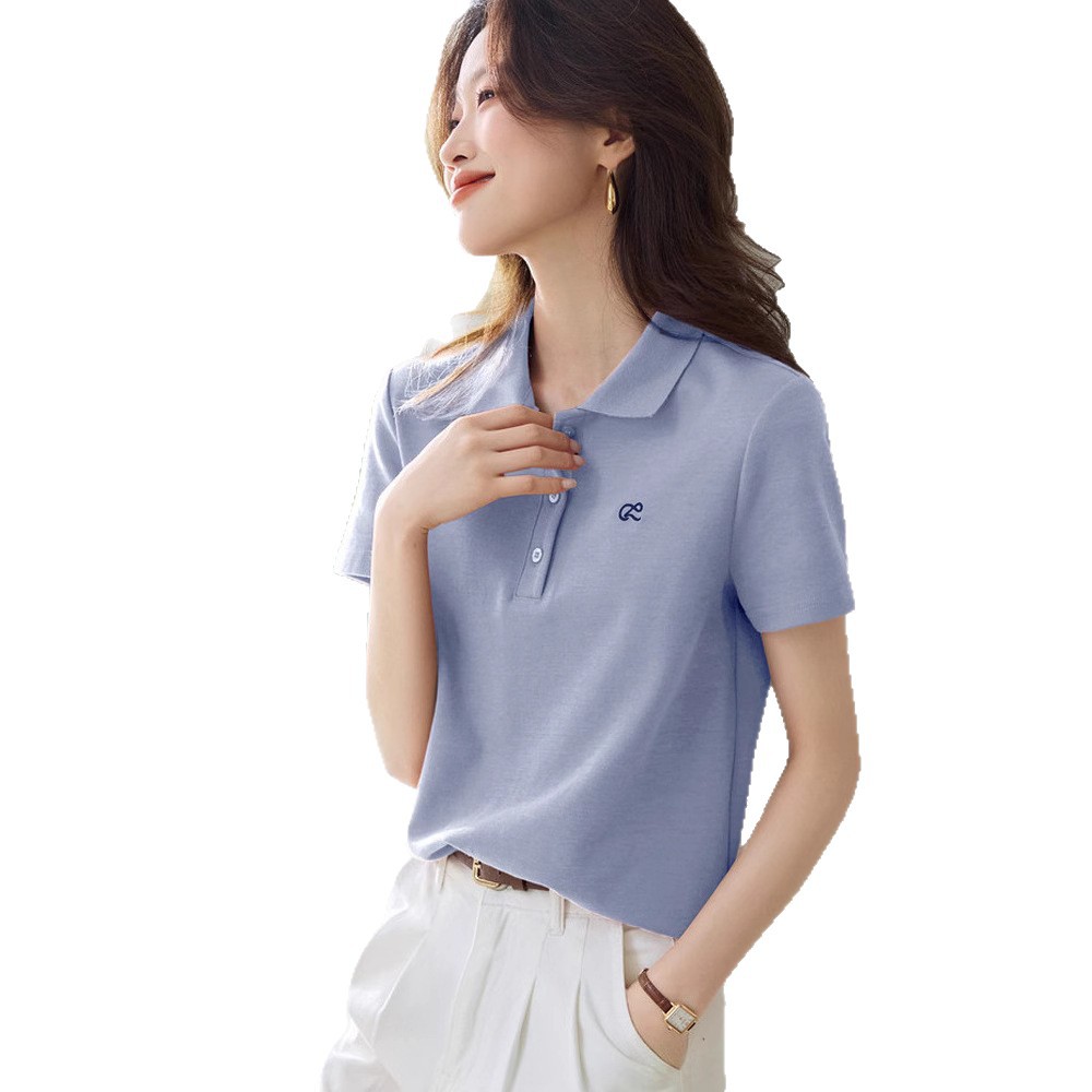 Youth-Boosting Cotton Polo Shirt with Turn-Down Collar Youth-Boosting Cotton Polo Shirt with Turn-Down Collar