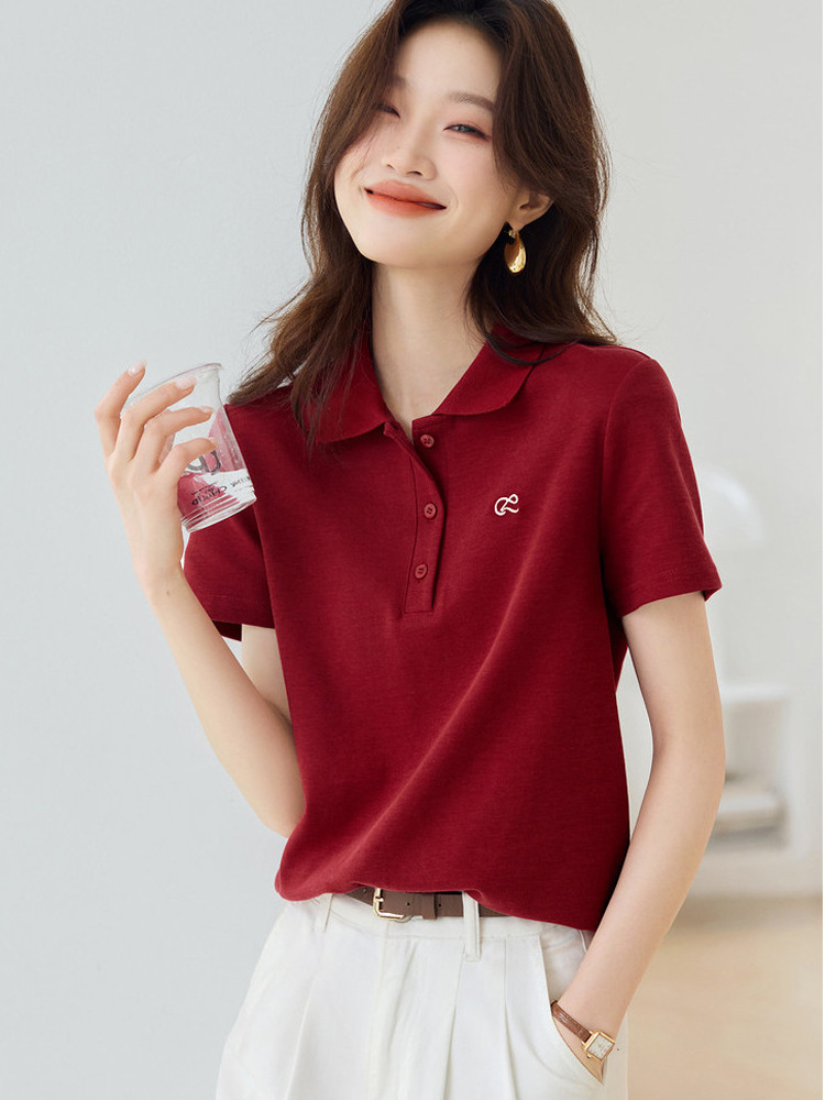 Youth-Boosting Cotton Polo Shirt with Turn-Down Collar Youth-Boosting Cotton Polo Shirt with Turn-Down Collar