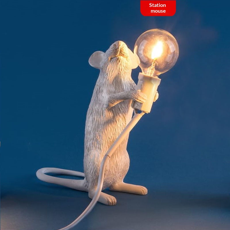 Nordic-style Creative White Animal Mouse Lamp For Living Room And Dining Room 7