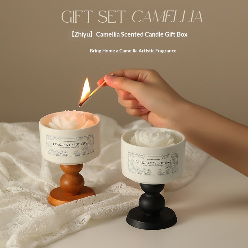 Camellia Scented Candle Gift Set Ornament Birthday Gift