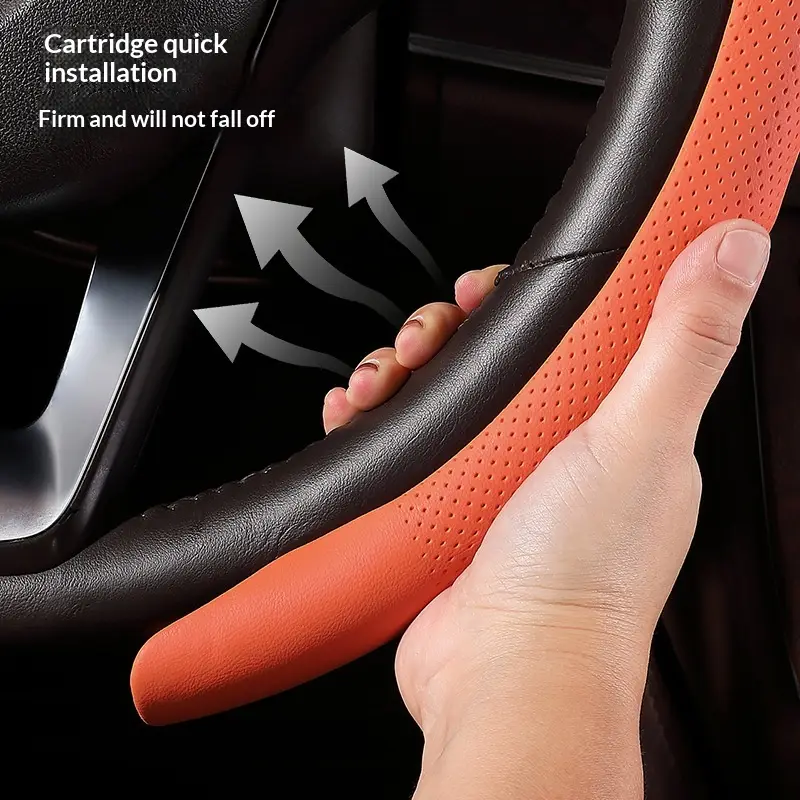 Perforated Non-Slip Card-Style Steering Wheel Cover
