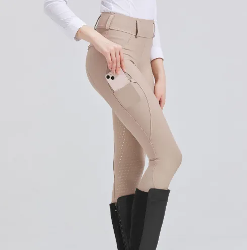 High-Waisted Equestrian Breeches - Quick-Drying Abrasion-Resistant Non-Slip