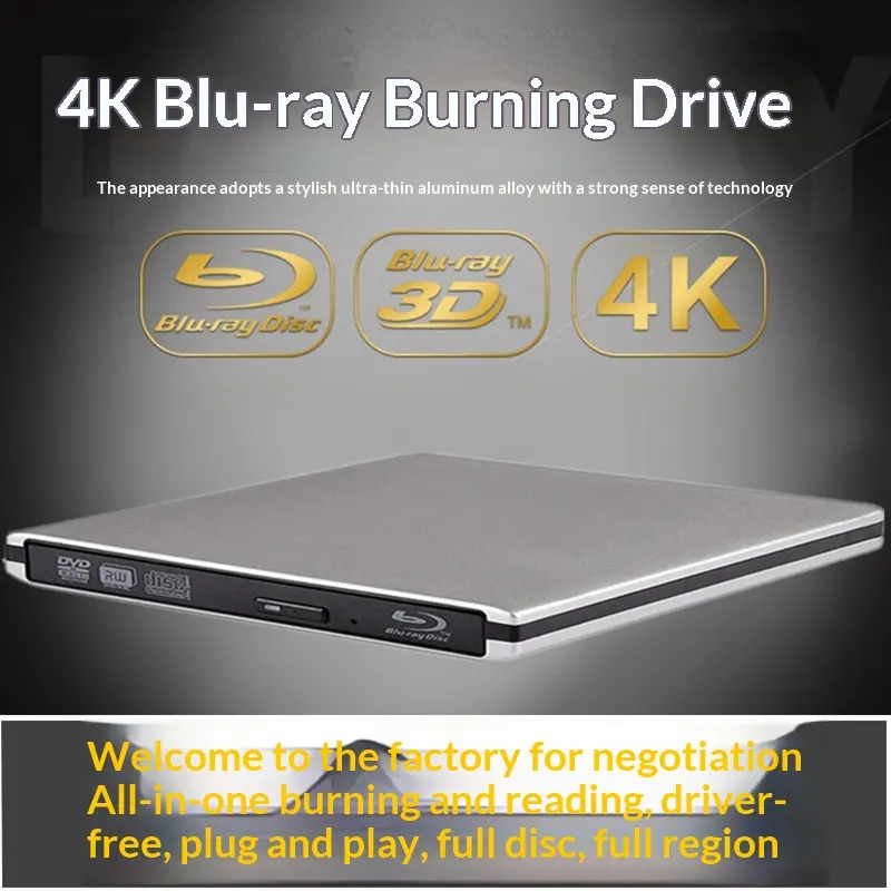 Ultra-thin Aluminum Alloy USB 30 Blu-ray Burner