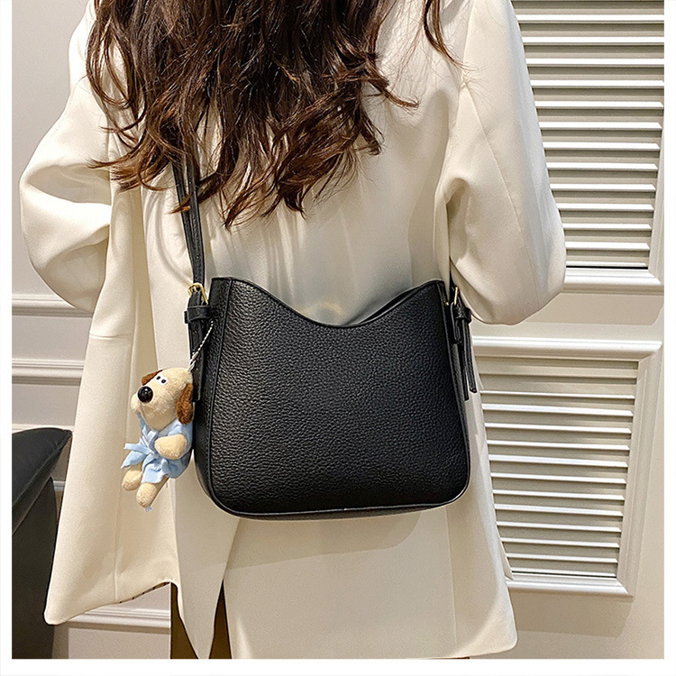 Sac Bandoulière Vintage Grande Capacité — PU effet Lychee 2