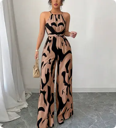 Women's Fashion Zebra Print Suspender Jumpsuit