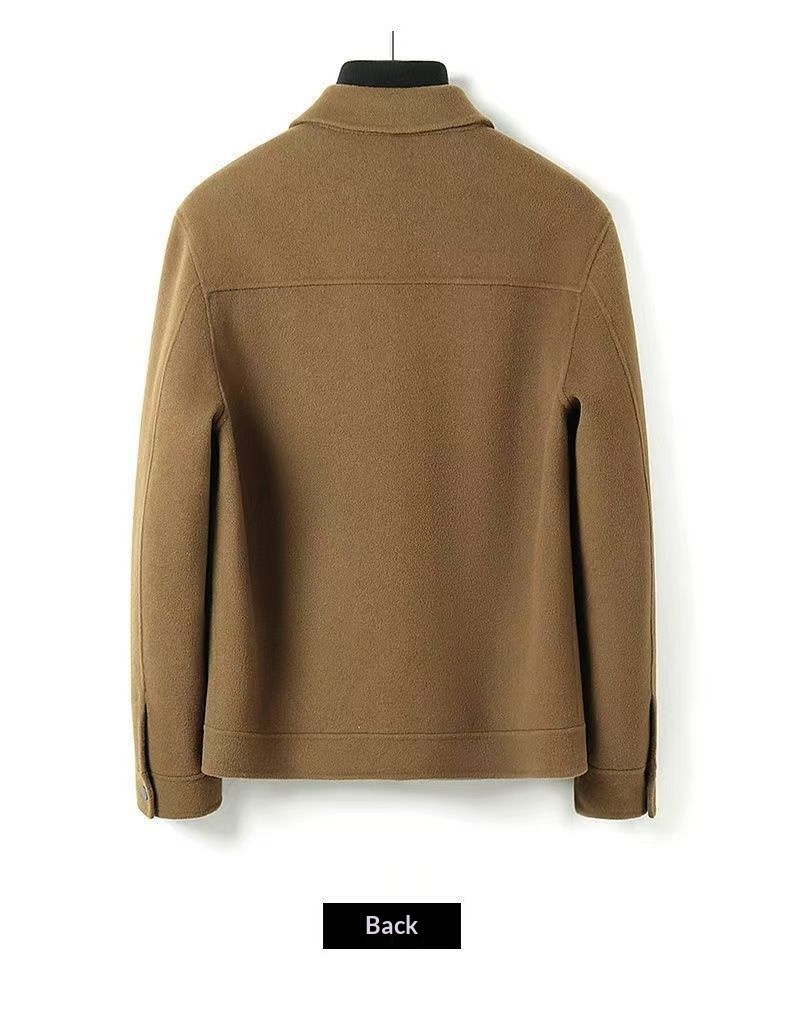 Wool Blend Cardigan Jacket for Men, Loose Fit Mandarin Collar Wool Blend Cardigan Jacket for Men, Loose Fit Mandarin Collar