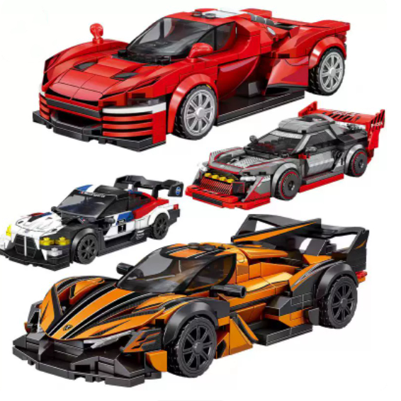 Building Block Toy Small-Particle Car Assembly Educational Stacking Game Racing Car Version For Kids