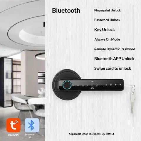 Bluetooth-connected Smart Fingerprint Door Lock for Indoor Use