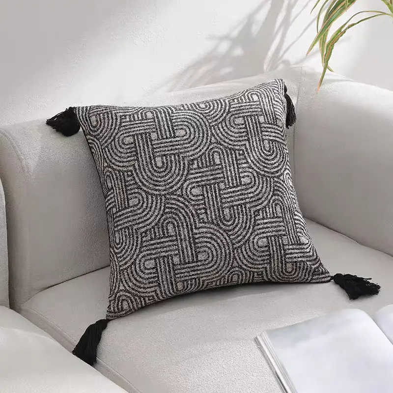 Green Fresh Tulip Pillow Cover Simple Embroidery Flower Sofa And Bed Cushions Office Lumbar Cushion