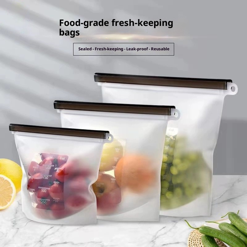 Silicone Fresh-Keeping Bags Food-Grade Sealed Bags Household Container Kitchen Food Storage Bags — foto 5