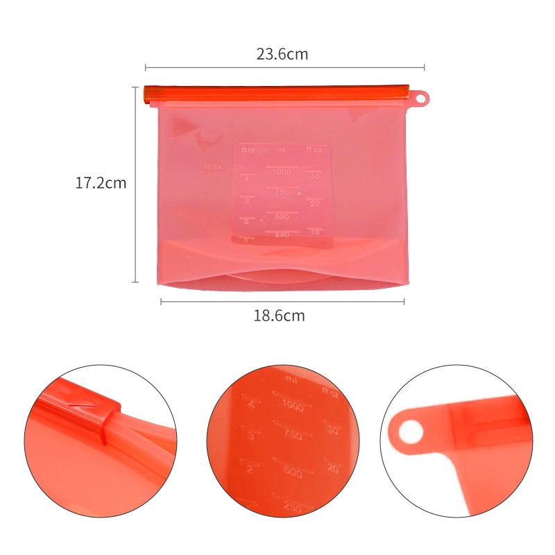 Silicone Fresh-Keeping Bags Food-Grade Sealed Bags Household Container Kitchen Food Storage Bags — foto 7