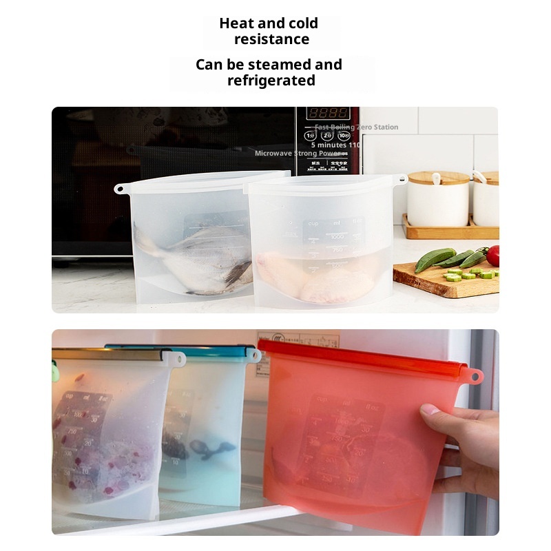 Silicone Fresh-Keeping Bags Food-Grade Sealed Bags Household Container Kitchen Food Storage Bags — foto 8